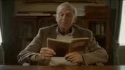 Erik Rouffaer leest voor uit het dagboek van zijn moeder.