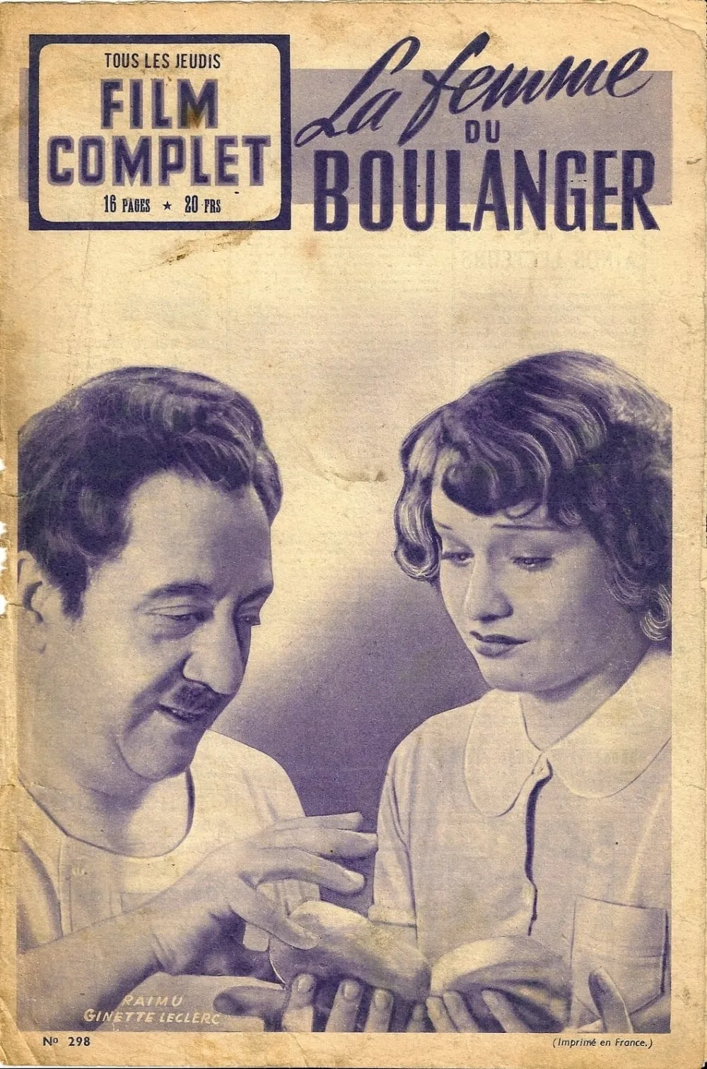 La femme du boulanger poster