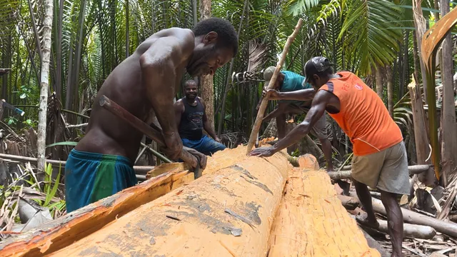 Foto van mensen van de Asmat