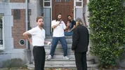 Vlnr: Jan Hulst, regisseur Tomas Kaan, artdirector Tony van der Veer en cameraman Thijmen Doornik