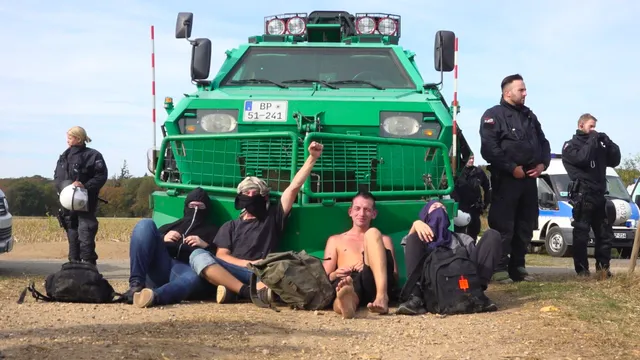 milieuactivisten en politie in Hambach Forest