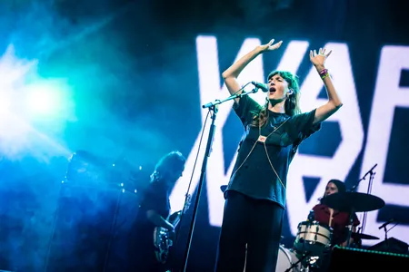 Warpaint op het Tentstage tijdens Pinkpop 2023