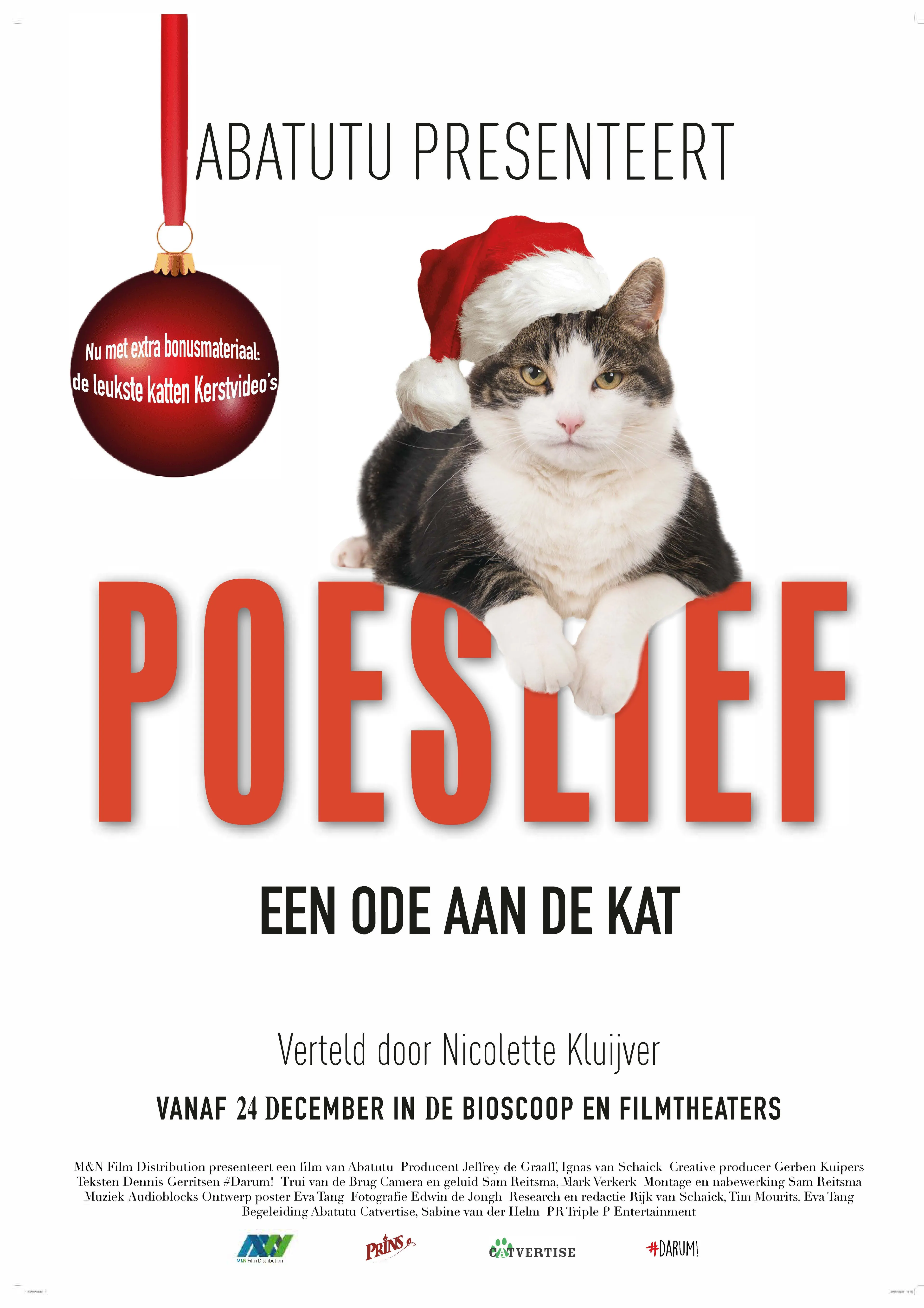 Poeslief met kerstbonus poster