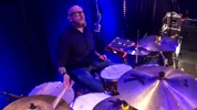 Drummer Martin Voigt in zijn domein