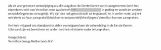 screenshot uit interne correspondentie