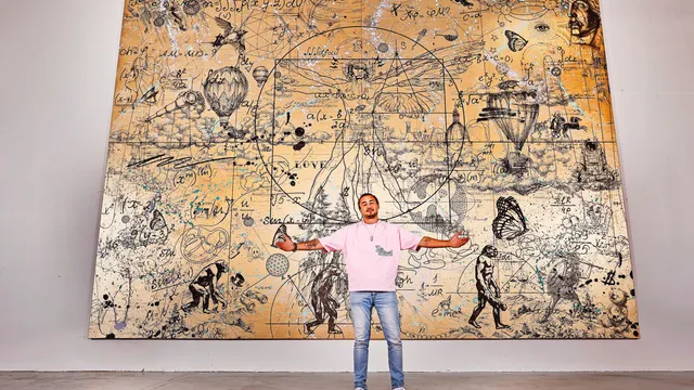 Beyond the Clouds - Painting, door Joseph Klibansky, 2021