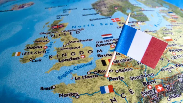 Franse vlag op de kaart