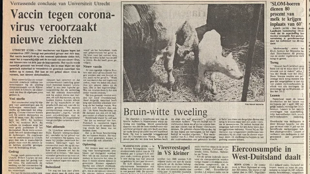 kranten artikel uit 1998 over een corona vaccin