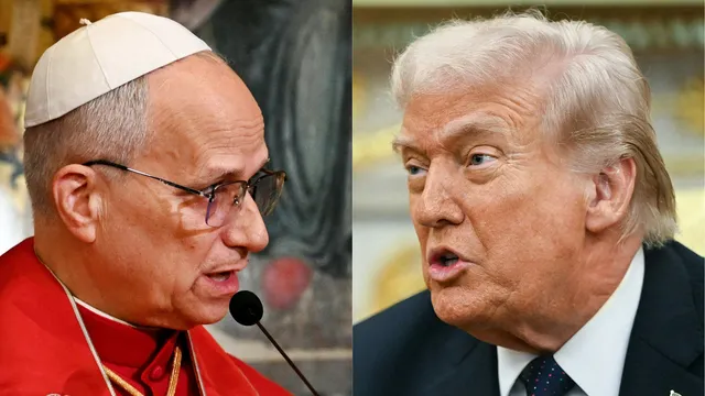 leo en trump uitgeknipt naast elkaar