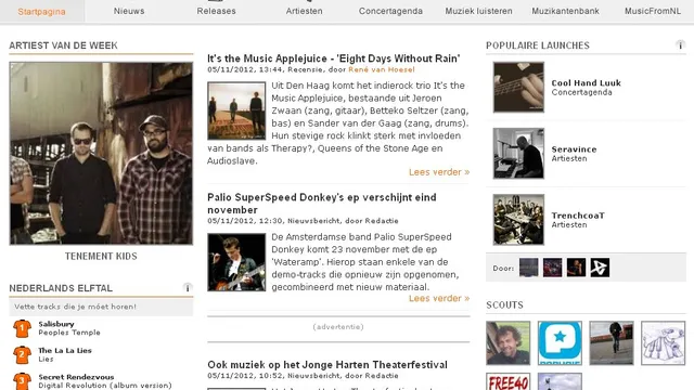 De site van MusicFromNL