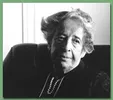 Hannah Arendt in 1975. Gedownload van Wikimedia, voor een artikel in 2020 over Hannah Arendt.