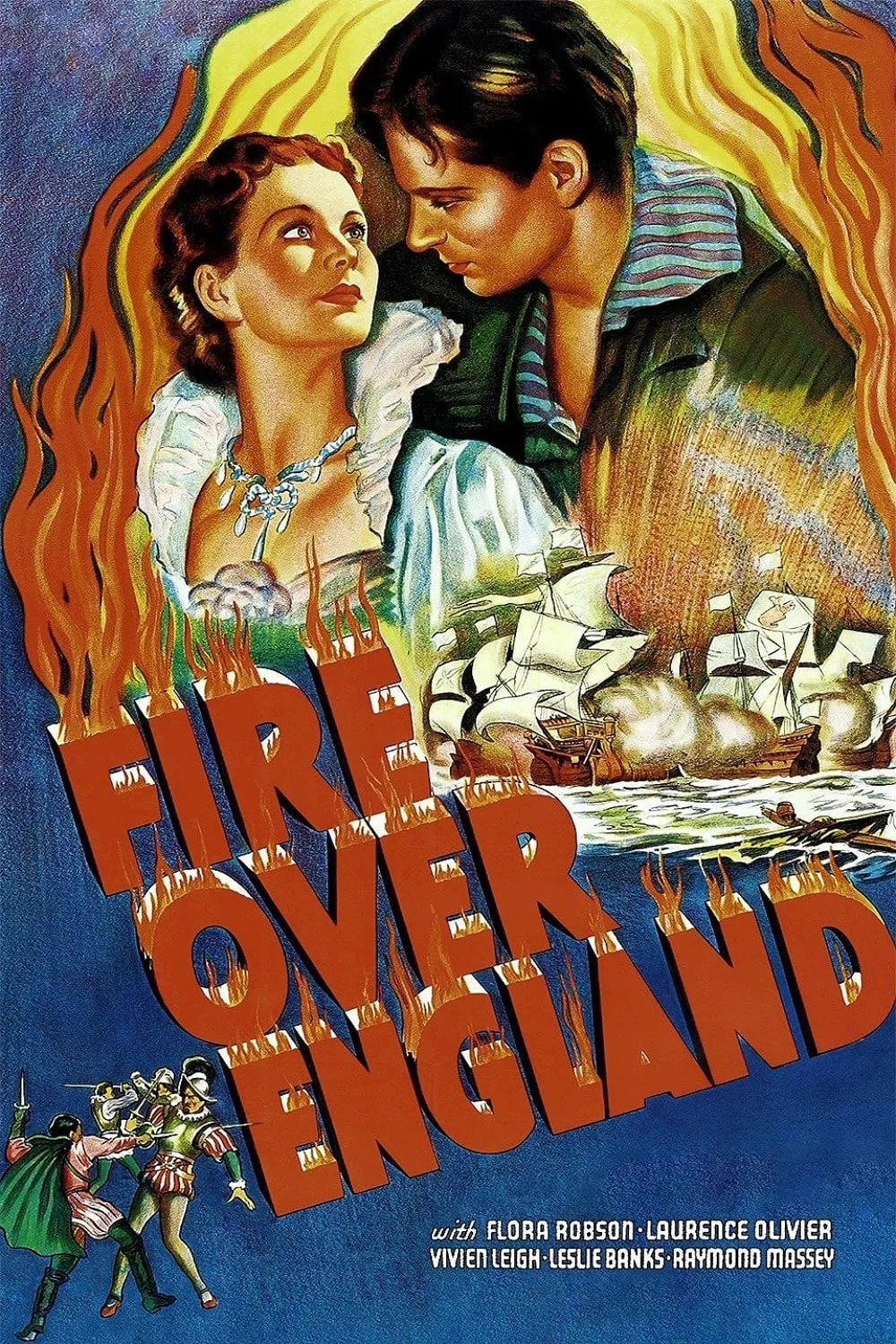 Fire over England poster