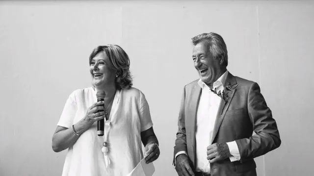 Erik en Monique tijdens hun trouwfeest