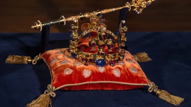 zech crown jewels are on display at the Prague Castle, in Prague, Czech Republic, 12 May 2016. The jewels are displayed as the Czech Republic celebrates the 700th anniversary of the birth of King Charles IV (1316-1378), who was the second King of Bohemia from the House of Luxembourg, and the first King of Bohemia to also become Holy Roman Emperor. The Crown of Saint Wenceslas is part of the Czech crown jewels made in 1347. EPA/FILIP SINGER