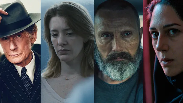 Collage van beelden uit de films Living, Kind, Riders of Justice en Holy Spider