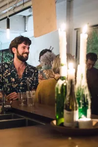 Dirk van der Maarel tijdens 10 jaar Koffie Leute @ Bar Bolsjewiek