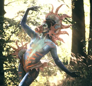Bodypaintmodel bij Castlefest