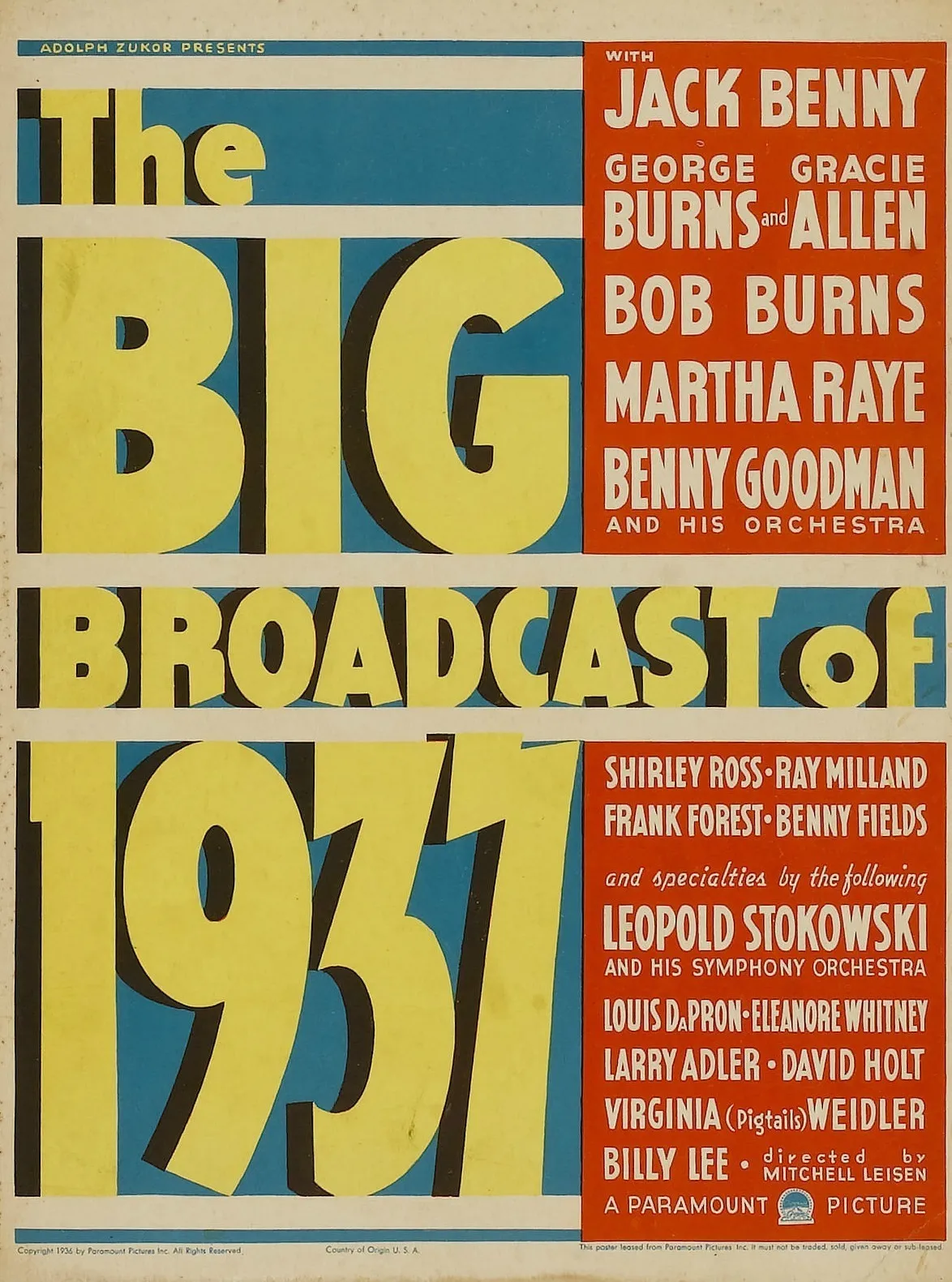 The Big Broadcast of 1937 poster