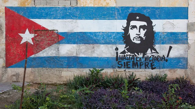 Cubaanse vlag op muur