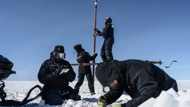Onderzoekers op Antarctica.