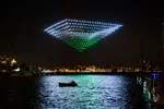Drone show boven het IJ tijdens ADE 2022