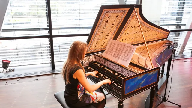 Olga Pashchenko aan het klavecimbel