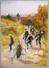 Fietstoerisme in 1887 op zogenaamde “hoge bi’s”.