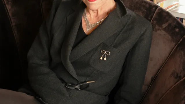 French designer and interior architect Andree Putman, one of the contemporary world's leading interior designers, is pictured at her office in Paris 01 April 2006. Born in 1925, Andree Putman designed the interior of shops for Yves Saint Laurent, Karl Lagerfeld, Thierry Mugler, Azzedine Alaia and Cartier. She also designed interiors of the Concorde airplane for Air France.   AFP PHOTO CATHERINE GUGELMANN 
Catherine GUGELMANN / AFP