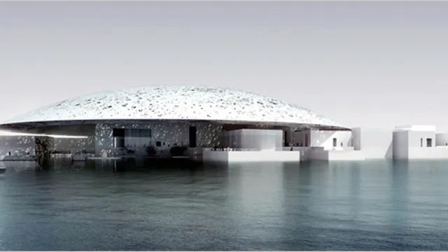 Een computeranimatie van het Louvre Abu Dhabi (door Jean Nouvel)