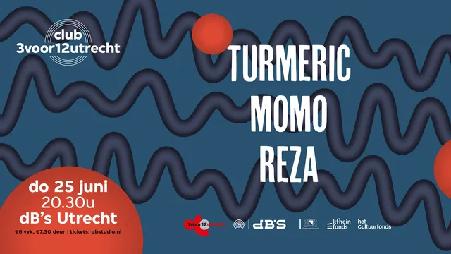 Banner met de drie acts van Club 3voor12 Utrecht van juni 2026