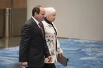 De Egyptische president Sisi met zijn vrouw in 2017