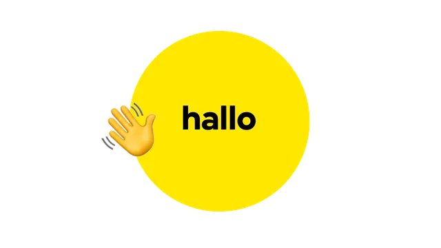 Illustratie bij de Hallo agent, de gele cirkel die naar je zwaait