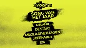 Banner Song van het Jaar met gele kleuren
