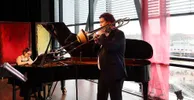Pianist Andrea Vasi en trombonist Sebastian Kemner