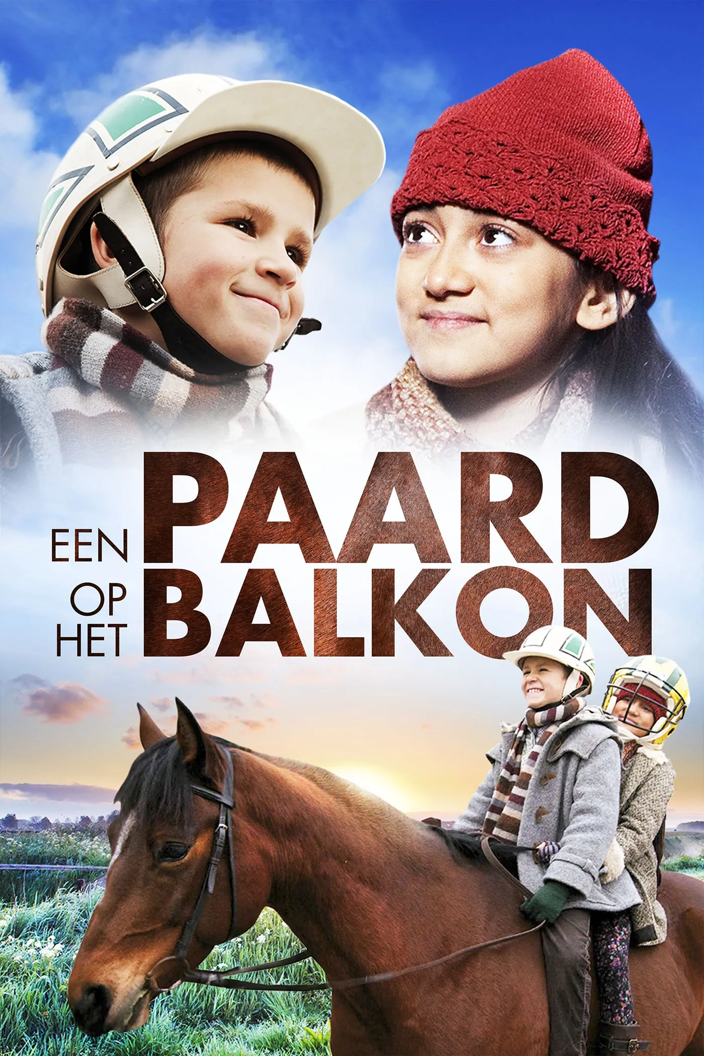 Een paard op het balkon poster