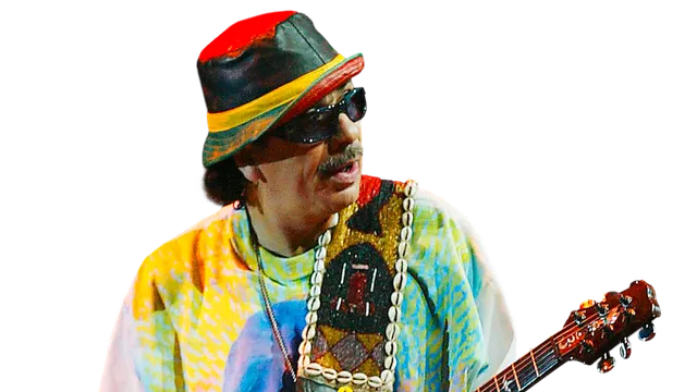 Grammy award winner Carlos Santana performs at the Harbour Fest at the Tamar site in central Hong Kong, 01 November 2003.     
TED ALJIBE / AFP