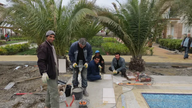 Bouwvakkers aan het werk in Sotsji