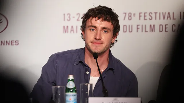 Paul Mescal tijdens de persconferentie van The History of Sound (Cannes 2025)