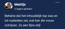 Een screenshot met een reactie uit de Club Lees-app.