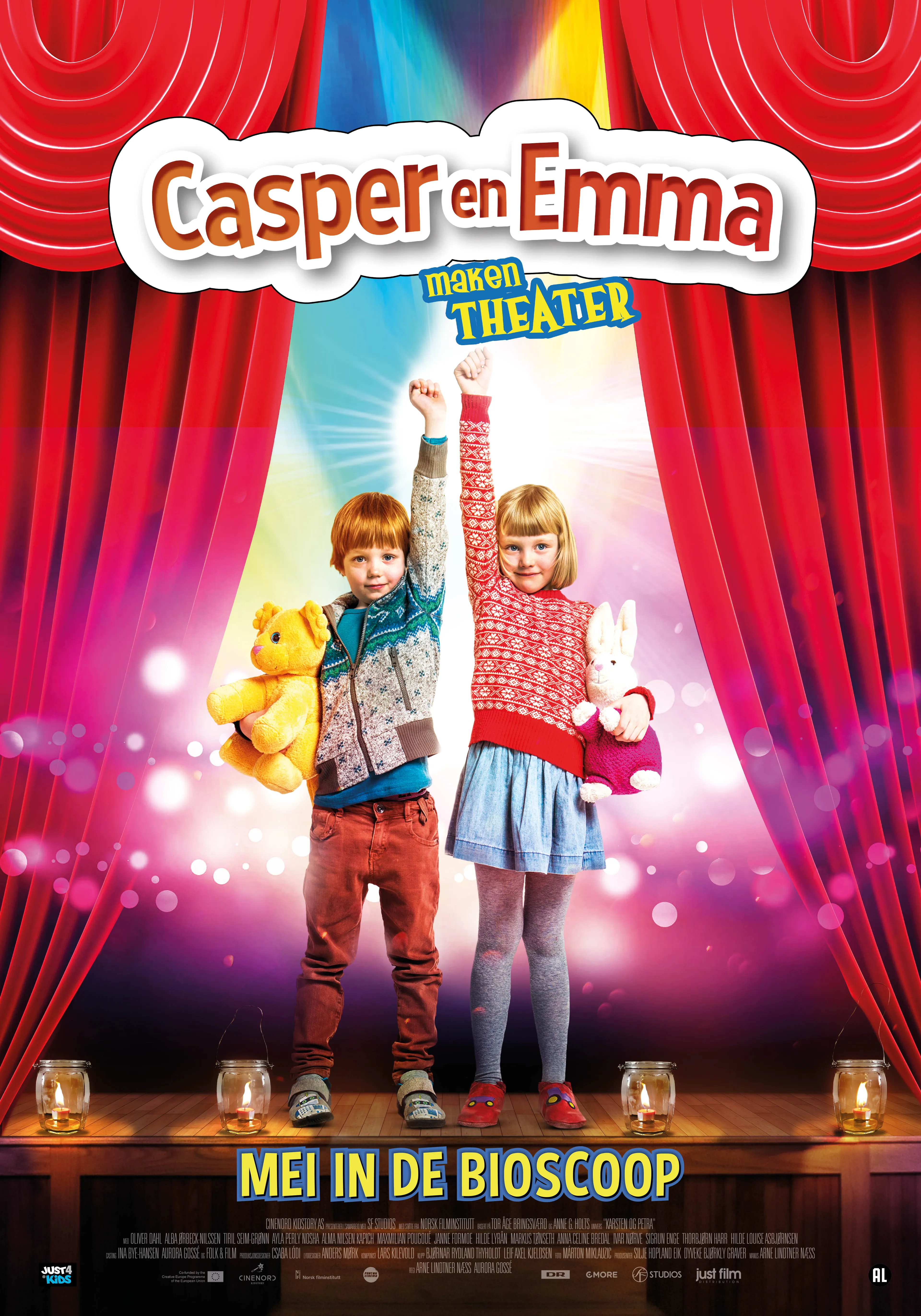 Casper en Emma maken theater poster