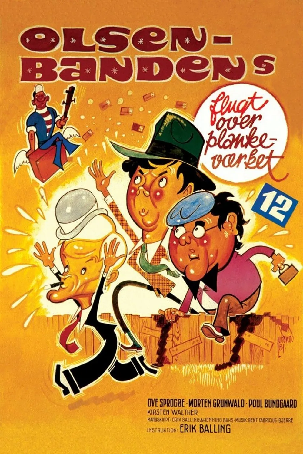 Olsen-banden flugt over plankevaerket poster