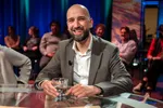 Lotfi El Hamidi bij de opname van Het filosofisch kwintet tijdens de Nacht van de Filosofie