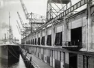 Een schip aangemeerd bij pakhuis San Francisco, rond 1925.