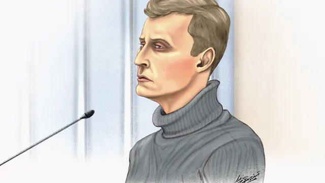 tekening van Thomas D. in de rechtszaal (c) ANP
