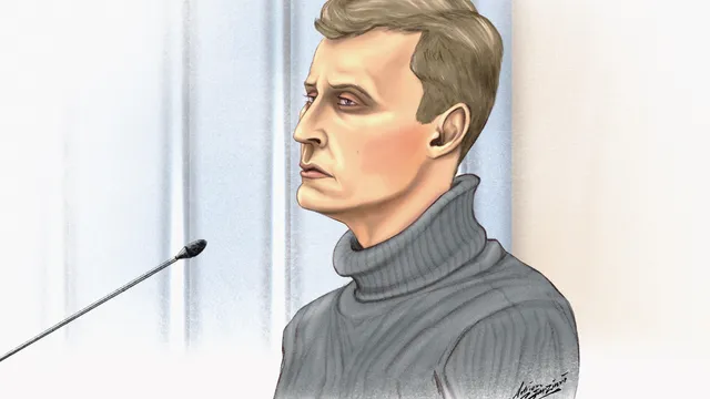 tekening van Thomas D. in de rechtszaal (c) ANP