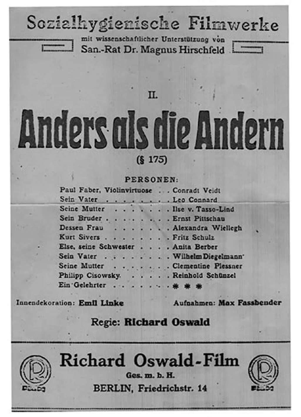 Anders als die anderen poster