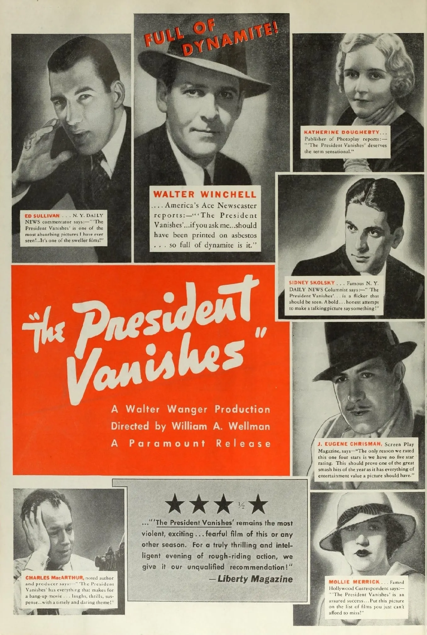 The President Vanishes poster
