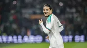 Anis Hadj Moussa of Algerije viert het maken van de 0-1 tijdens de vriendschappelijke Interland wedstrijd tussen Nederland en Algerije in De Kuip