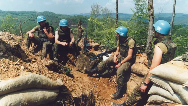 Nederlandse Dutchbat III-soldaten in Bosnië