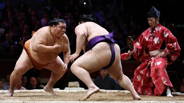Sumo worstelaars in de Ring